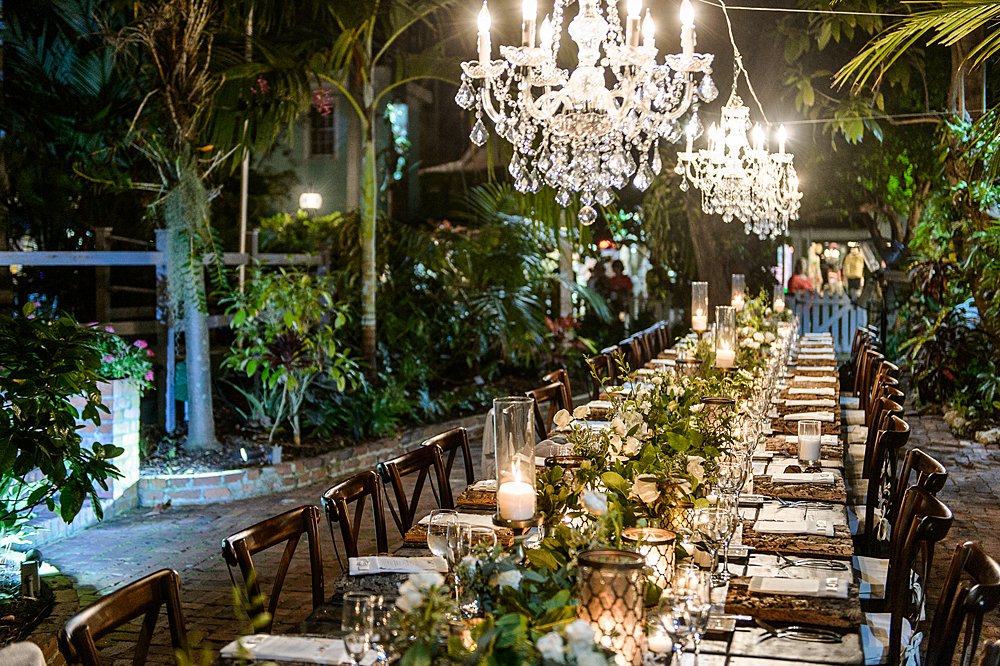 Tablescape at a Florida Keys wedding reception